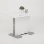 Tammy White Gloss and Concrete Extending Dining Table