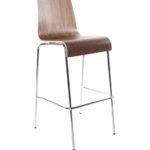 Saffron Walnut High Back Bar Chair Stool