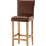 Winston Brown Leather Bar Stool With Oak Legs