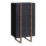Adam Handsome Tall Black And Rose Gold Chest Of Drawers