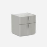 Calcutta Marble Top  Effect David Cashmere Grey Bedside Table