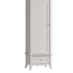 Lilliana Matt White Finish Display Cabinet With Drawer