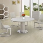 Annular Cream Small Round Extendable Dining Table