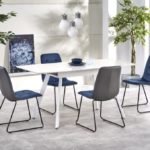 Simplistic Designed Tork White Extending Dining Table