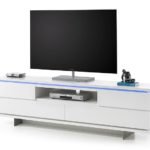 Bailey White TV Stand With LED Lighting