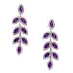 Sparkling Lavender Vine Earrings | Inspired Silver