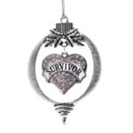 PINK SURVIVOR HEART CHRISTMAS / HOLIDAY ORNAMENT