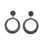 Black CZ Circle Earrings | Inspired Silver