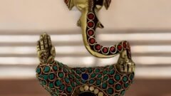 Brass Ganesh Bodiless with Minakari Work – A Symbol of Divine Artistry and Prosperity