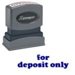 Bold Blue For Deposit Only Xstamper Stamp