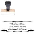 Leaf Border Address Rubber Stamp