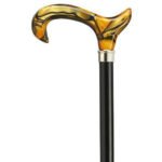 Marble Orange Derby Handle Cane | Classy Walking Canes