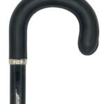 Classy Cane with Black Crook Handle in Italian Leather