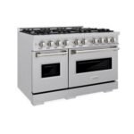 ZLINE 48" Gas Range Oven – Stainless with Brass Burners