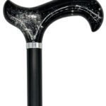 Tall Adjustable Classy Cane in Black-Silver 31\ Tall Adjustable Classy Cane in Black-Silver 31\