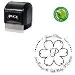 Elegant Flower Monogram Address Stamper – Personalized PSI Pre-Inked Stamp by Acorn Sales