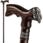 Handmade Viking Walking Cane with Solid Wood Shaft